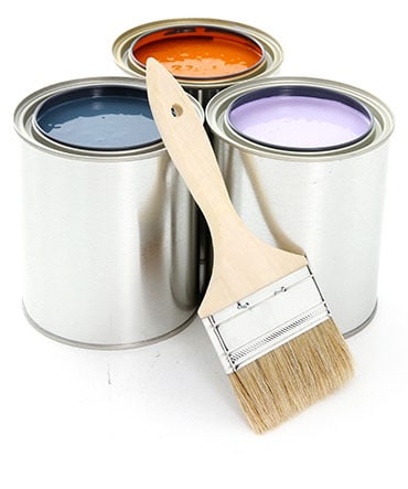 Painting tins and Paint brush